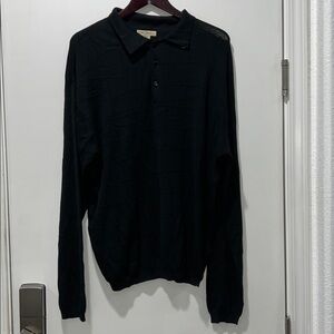 VaBene Men’s Black Long Sleeve 100% silk top